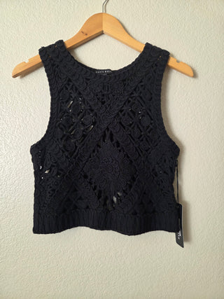 NEW! Haute Monde black crochet tank - NWT