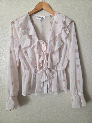 NEW! Trixxi floral sheer ruffle top