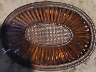 Vintage rattan woven tray