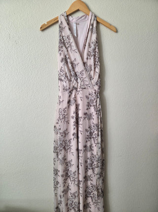 NY Collection pink and brown floral maxi dress