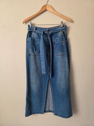 Rachel Roy denim maxi skirt