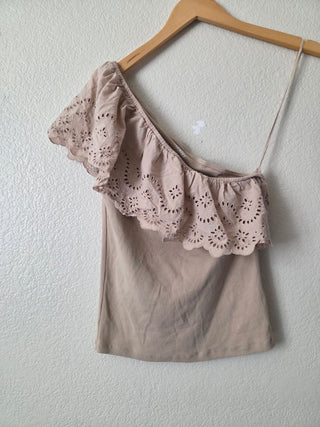 Old Navy one shoulder eyelet strap tank