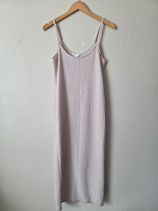 H&M beige textured midi dress