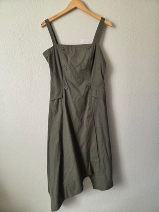 White House Black Market green asymmetrical dress