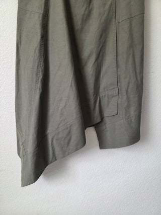 White House Black Market green asymmetrical dress