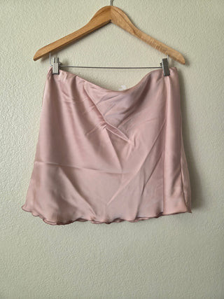 H&M pink satin mini skirt