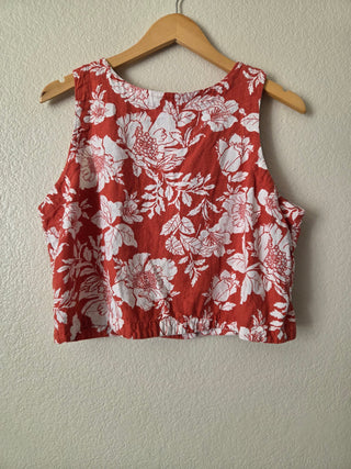 Old Navy floral linen blend tank