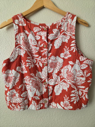 Old Navy floral linen blend tank