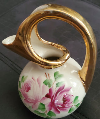 VTG HAND PAINTED FLORAL PITCHER