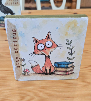 Whimsical Fox Shelf Sitter Original Art