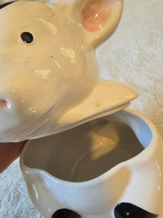 Vintage Ceramic Holstein Cow cookie jar