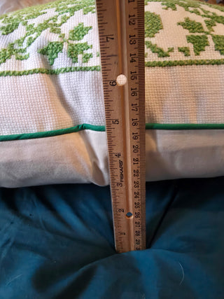 Vintage Green crossstich pillow