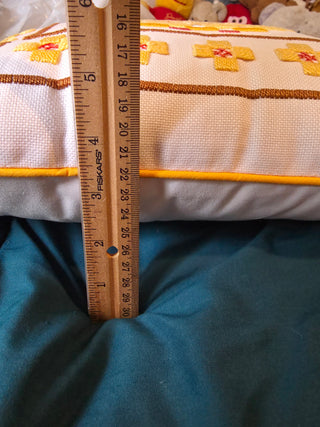 Vintage Yellow crossstich pillow
