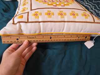 Vintage Yellow crossstich pillow