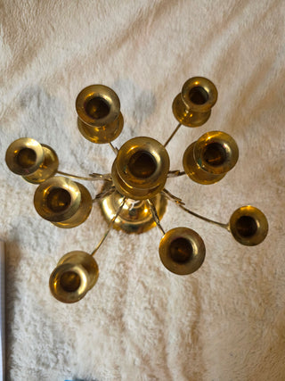 Vintage 9 arm brass candleabra 10"