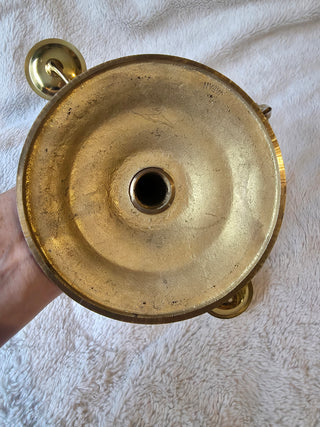 Vintage 9 arm brass candleabra 10"