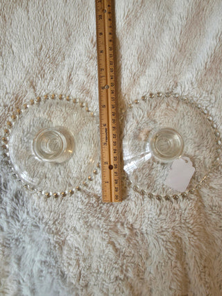 Vintage imperial glass candle stick holders