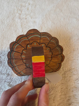 Vintage handmade 1994 wooden turkey