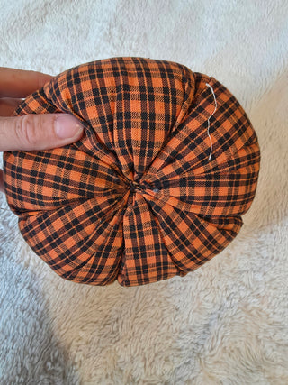 Orange plaid plush pumpkin