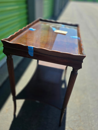Vintage wooden and glass coffee table