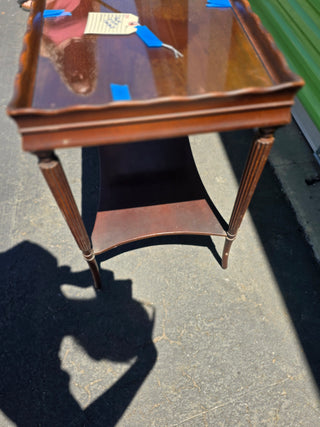 Vintage wooden and glass coffee table
