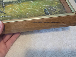 Vintage Framed Landscape Canvas Barn & Farmhouse Wall Art, Small Wood Frame