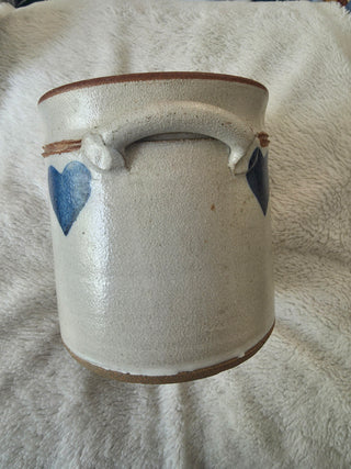 Blue heart ceramic pot