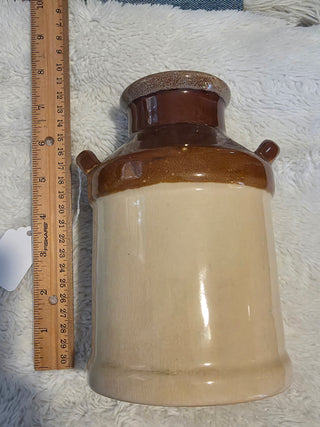 Milk Jar "MILK" Ceramic Beige Brown