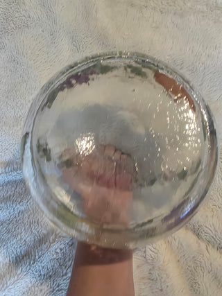 Vintage Fifth Avenue Crystal Ltd Hand Painted Clear Glass Basket Romania