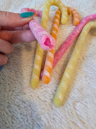 VTG SEARS Roebuck 70S SUGARED Candy FRUIT CHRISTMAS ORNAMENTS PASTEL
