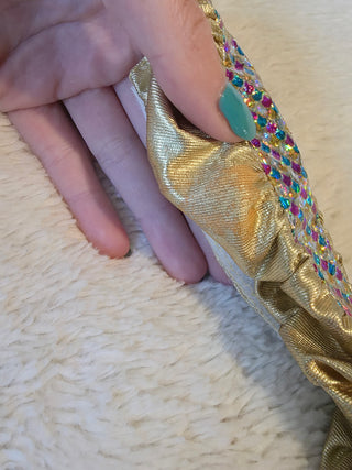 Barbie  Doll Jewel Hair Mermaid Replacement Gold Sparkle Costume 3pc Lot