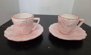 4 pc pink cup & saucer