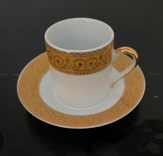 2 pc gold white espresso set