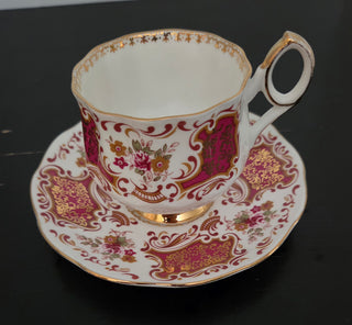 2 pc Burgundy Tea cup  saucer
