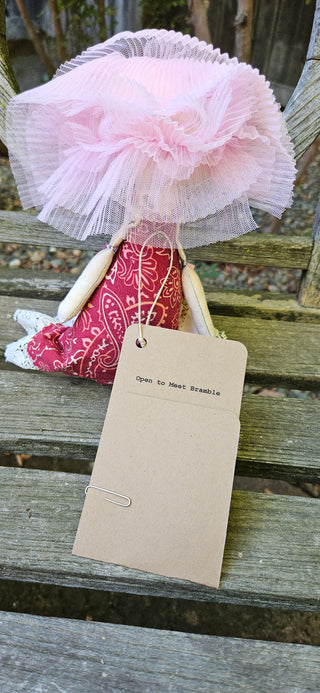 Journal Junction Jenny No. 012-Bramble Handmade Art Dolll w/Mini Journal OOAK Cloth Doll