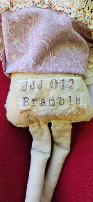 Journal Junction Jenny No. 012-Bramble Handmade Art Dolll w/Mini Journal OOAK Cloth Doll