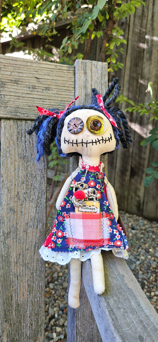 Journal Junction Jenny No. 014-Sadie Handmade Art Dolll w/Mini Journal OOAK Cloth Doll