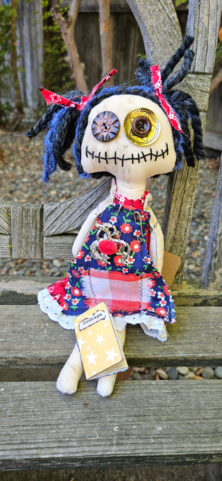 Journal Junction Jenny No. 014-Sadie Handmade Art Dolll w/Mini Journal OOAK Cloth Doll