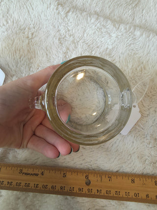 Vintage Clear Glass Creamer & Sugar Bowl Set Wtched Glass With Silver Overlay