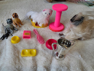 Vintage Barbie Doll Pet Animals Lot With Accessories