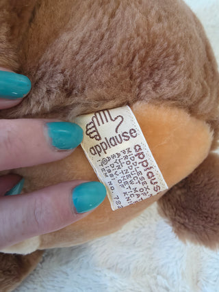 Vintage Applause Egbert Chubby Brown Bear Stuffed Plush Animal Doll 1981
