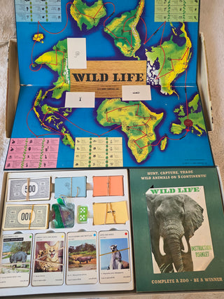1971 E. S. Lowe Wild Life Animals / Zoo Family Board Game 100 % Complete