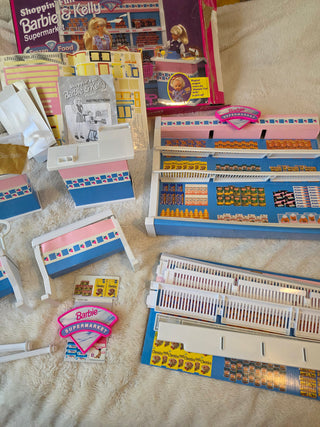 Shoppin' Fun Barbie & Kelly Supermarket Playset 1996 Used Mostly Complete
