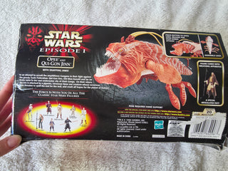 1998 Hasbro STAR WARS Episode I Snapping Jaw Opee and Qui Gon Jinn Mint in Box