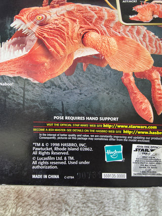 1998 Hasbro STAR WARS Episode I Snapping Jaw Opee and Qui Gon Jinn Mint in Box
