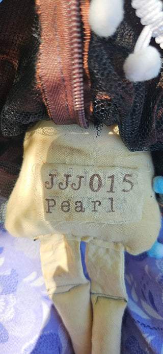 Journal Junction Jenny No. 015-Pearl Handmade Art Dolll w/Mini Journal OOAK Cloth Doll