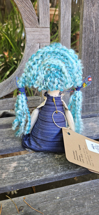 Journal Junction Jenny No. 013-Tabby Handmade Art Dolll w/Mini Journal OOAK Cloth Doll