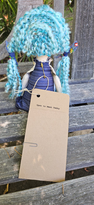 Journal Junction Jenny No. 013-Tabby Handmade Art Dolll w/Mini Journal OOAK Cloth Doll