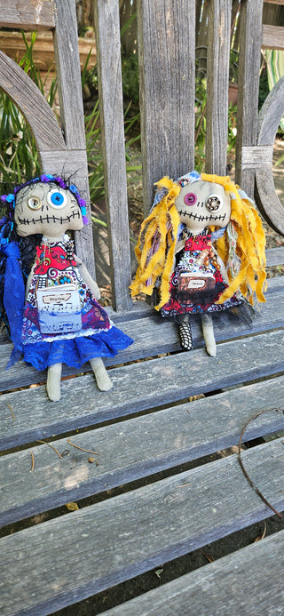 Journal Junction Jenny No. 010-Marisol Handmade Art Dolll w/Mini Journal OOAK Cloth Doll