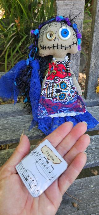 Journal Junction Jenny No. 010-Marisol Handmade Art Dolll w/Mini Journal OOAK Cloth Doll
